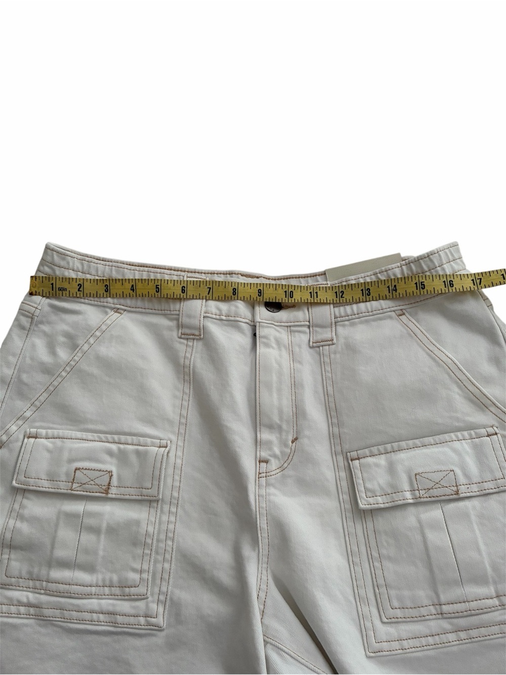 A.N.A High‑Rise Midi Shorts – White Denim– Size 12 – NWT - Picture 10 of 11
